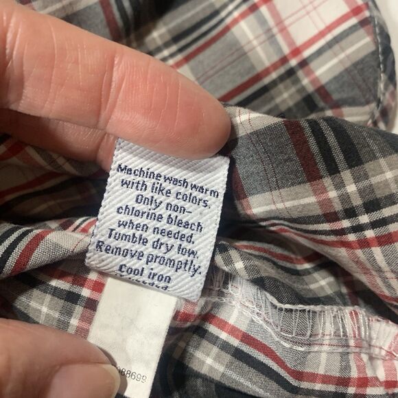 Dress Shirt Men Medium Croft & Barrow Black Plaid Cotton Blend Button-Down Colla - Picture 6 of 6